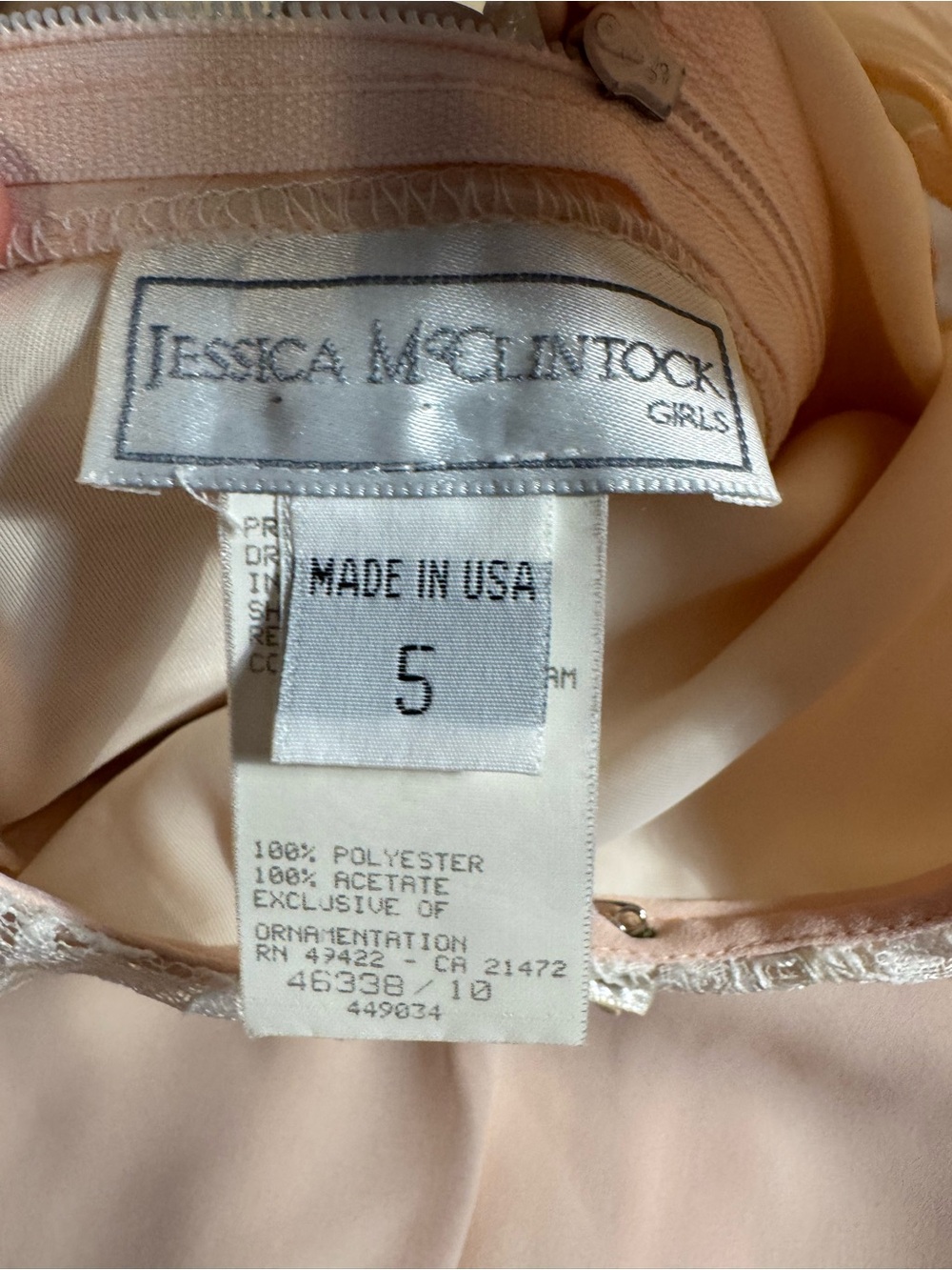 JESSICA MCCLINTOCK Delicate Blush Lace Collar Dress - Picture 7 of 10
